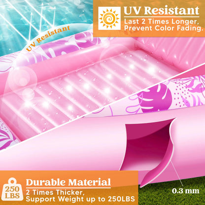 70in x 46in Large Hot Pink Sun Tan Tub Pool Float