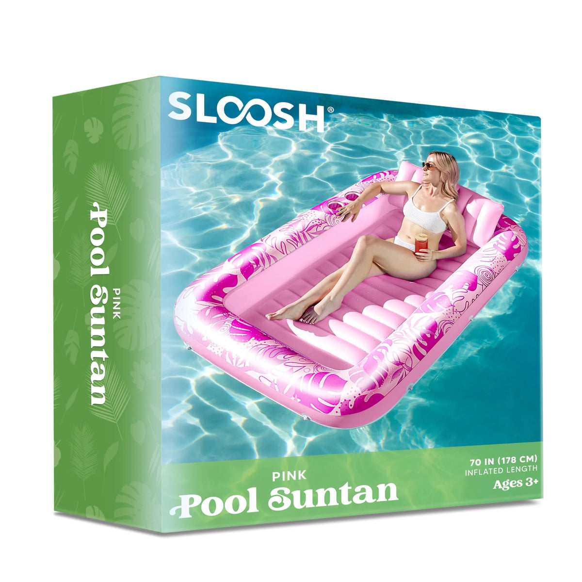 70in x 46in Large Hot Pink Sun Tan Tub Pool Float