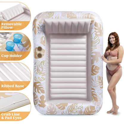 70in x 46in Large Oatmeal White Sun Tan Tub Pool Float