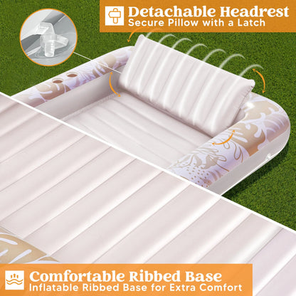 70in x 46in Large Oatmeal White Sun Tan Tub Pool Float