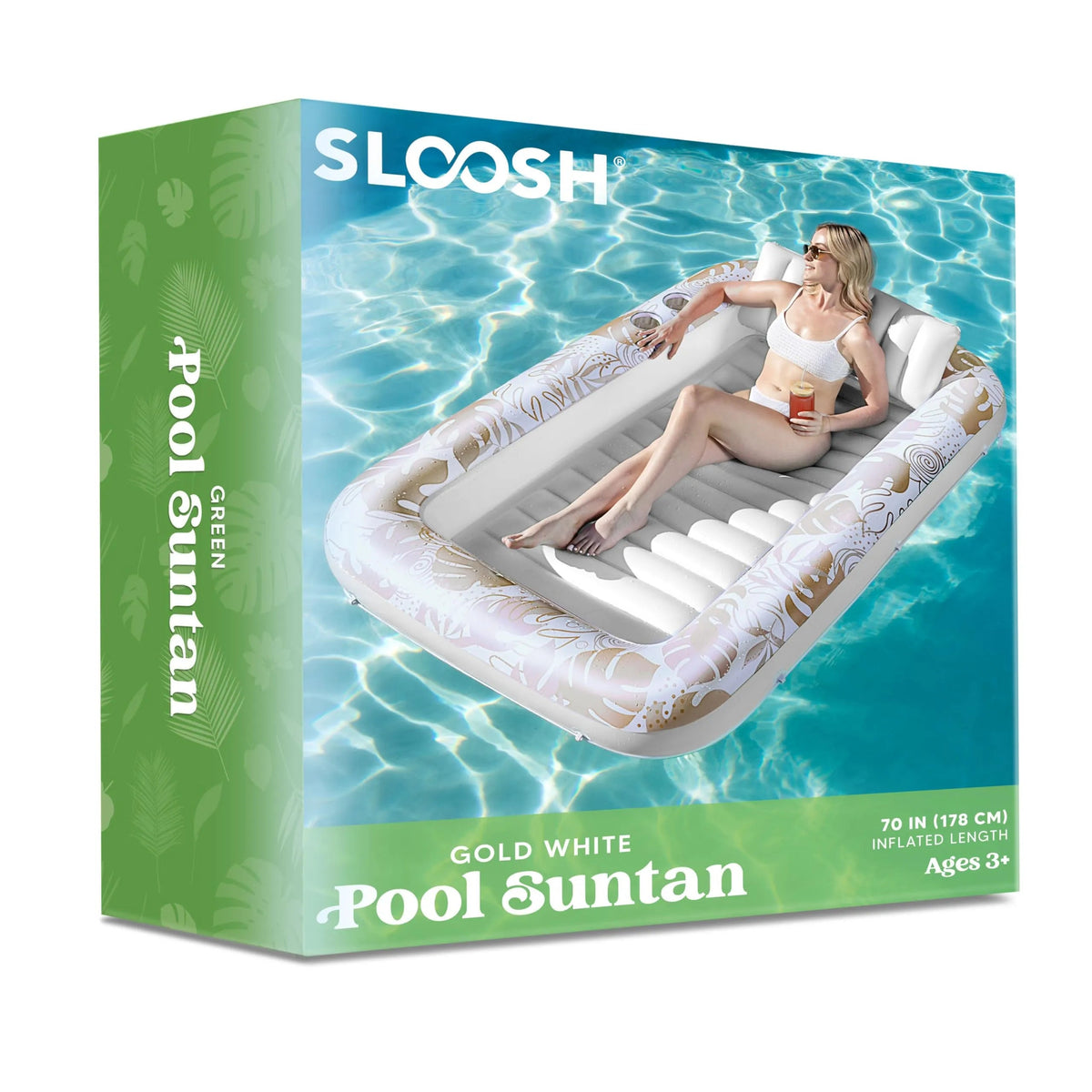 70in x 46in Large Oatmeal White Sun Tan Tub Pool Float