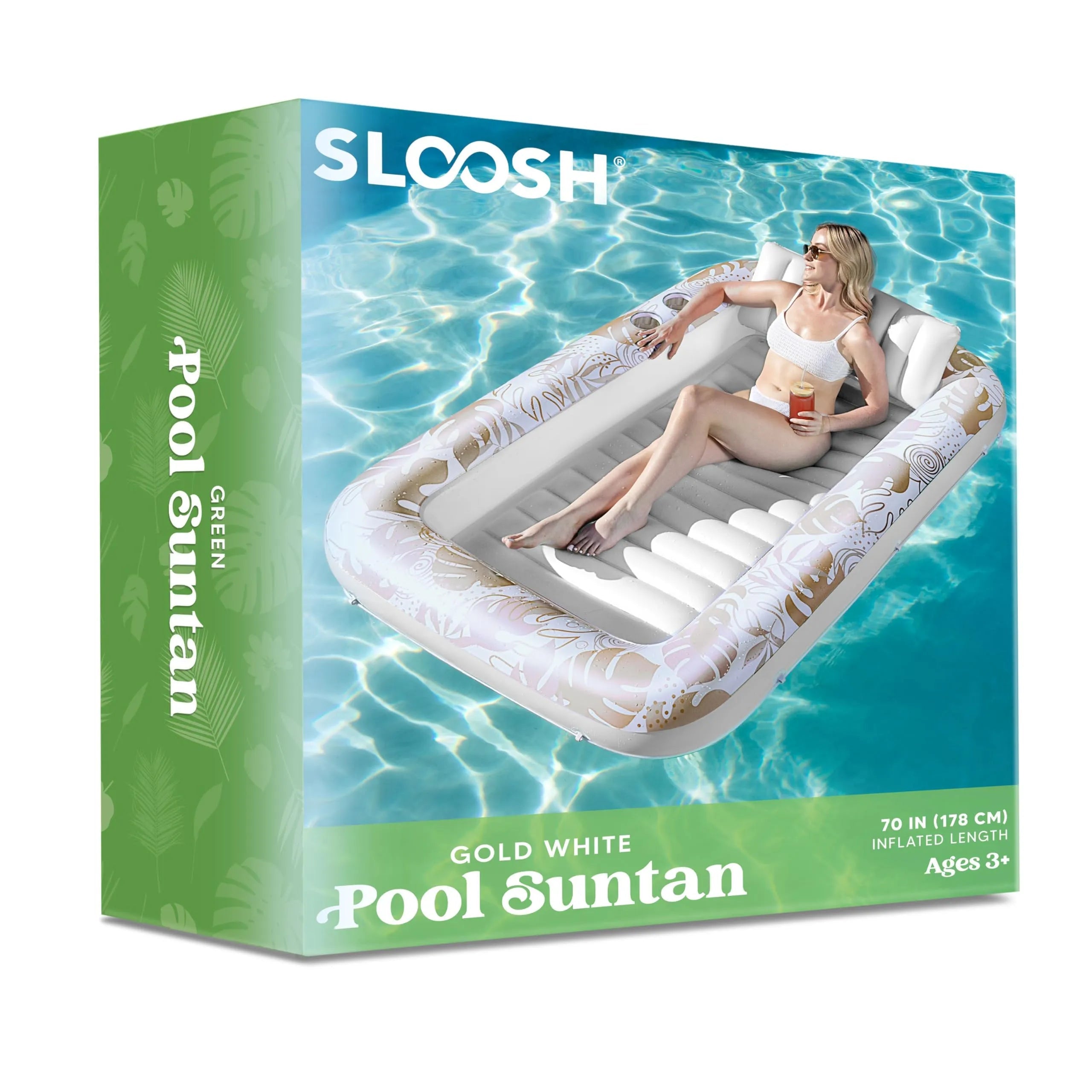 70in x 46in Large Oatmeal White Sun Tan Tub Pool Float