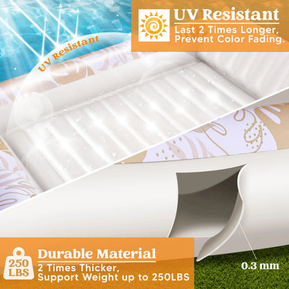 70in x 46in Large Oatmeal White Sun Tan Tub Pool Float