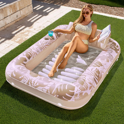 70in x 46in Large Oatmeal White Sun Tan Tub Pool Float