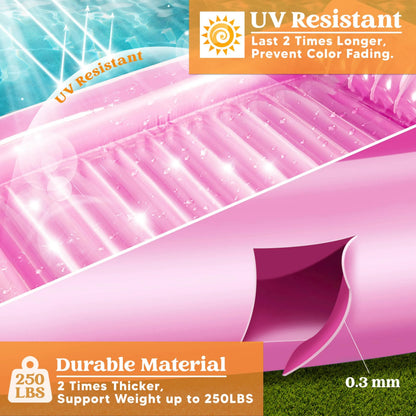 70in x 46in Large Pink Sun Tan Tub Pool Float
