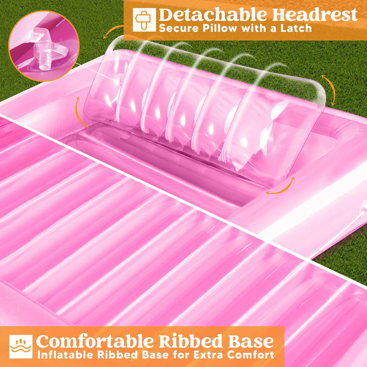 70in x 46in Large Pink Sun Tan Tub Pool Float