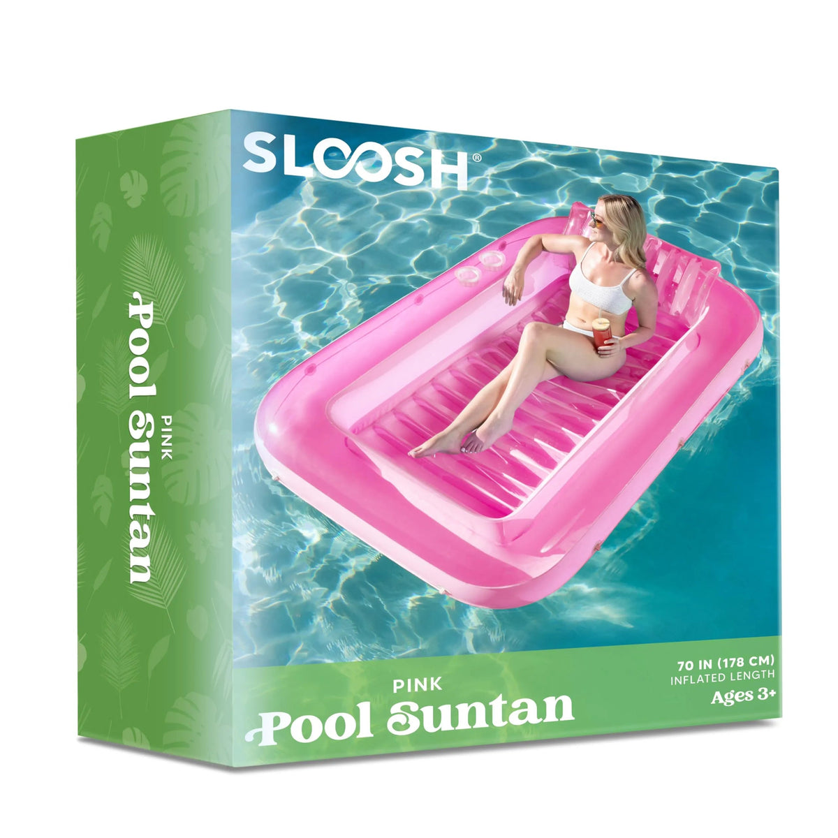 70in x 46in Large Pink Sun Tan Tub Pool Float