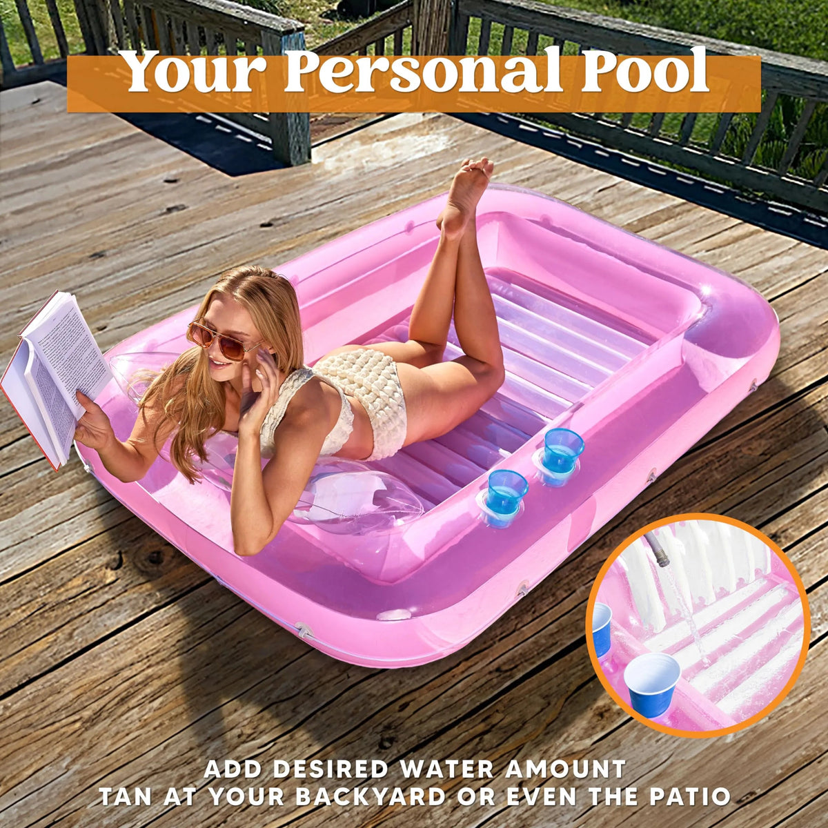 70in x 46in Large Purple Sun Tan Tub Pool Float