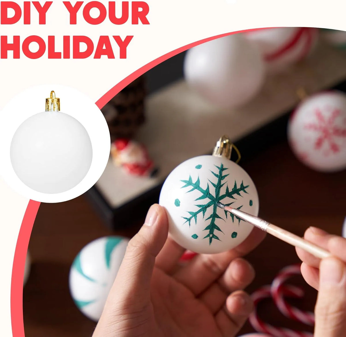 24 Pack White Blank Christmas Ball Ornaments
