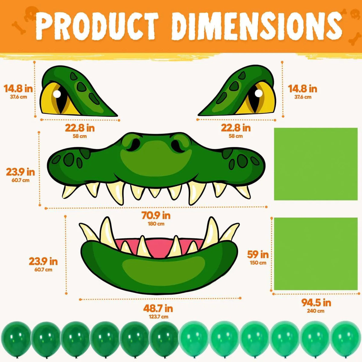 Halloween Alligator Trunk-or-Treat Car Decoration Kit