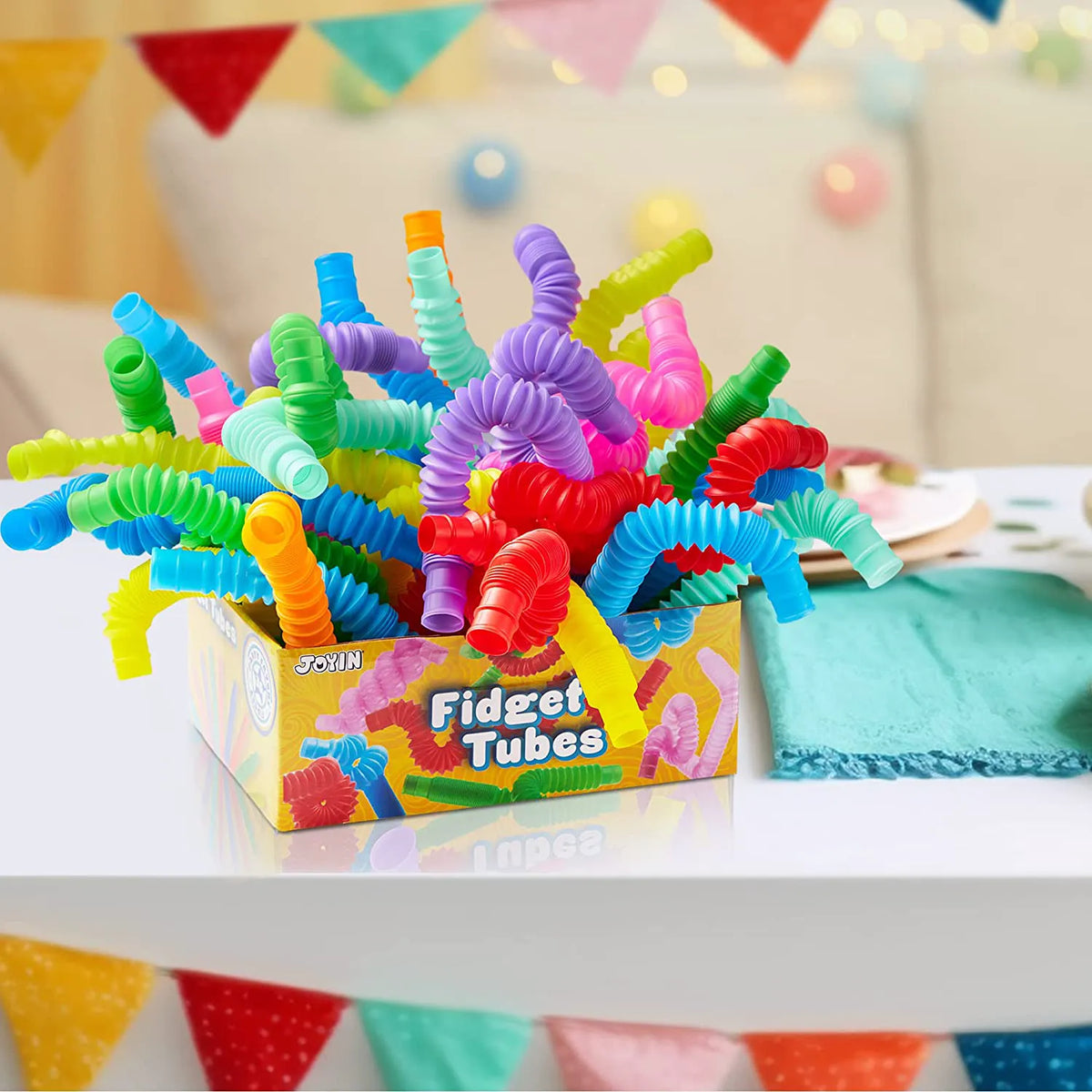 36-Pack Pop Tubes Toy, 9 Colors