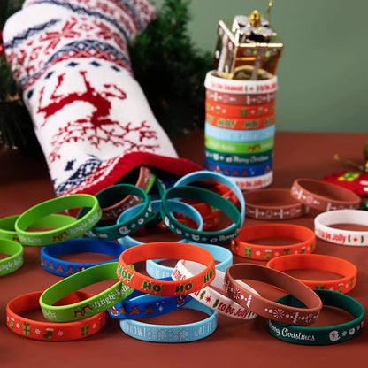 Silicone Bracelets, 12 Designs, 48 Pieces