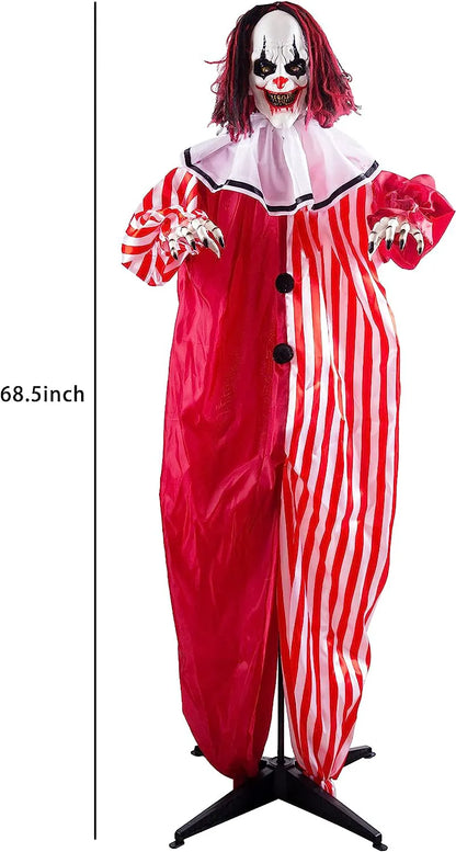68-Inch Halloween Scary Clown Standing Decoration