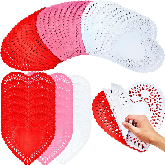 102-Pack Valentine's Day Heart Doilies