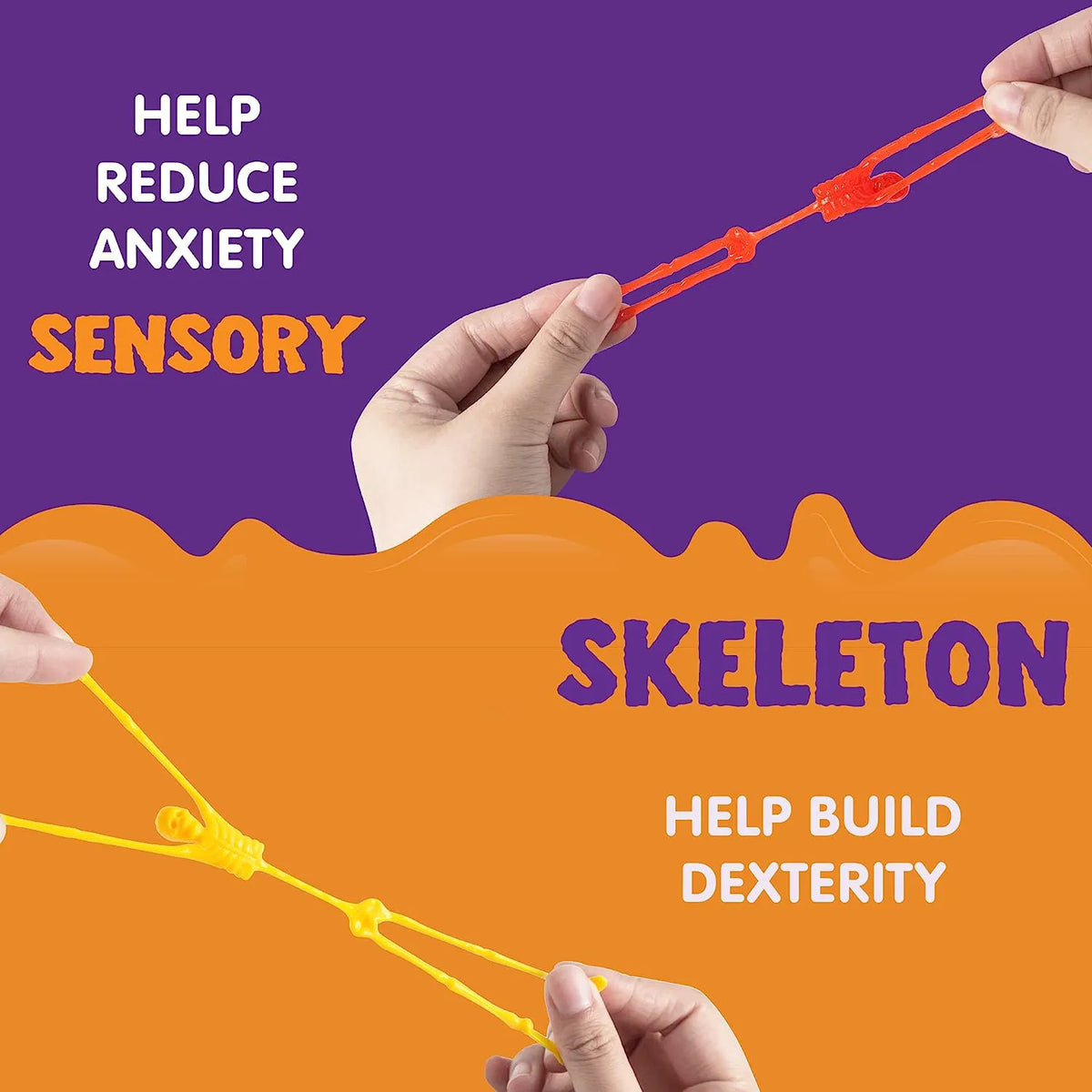 108-Pack Halloween Stretchy Skeletons