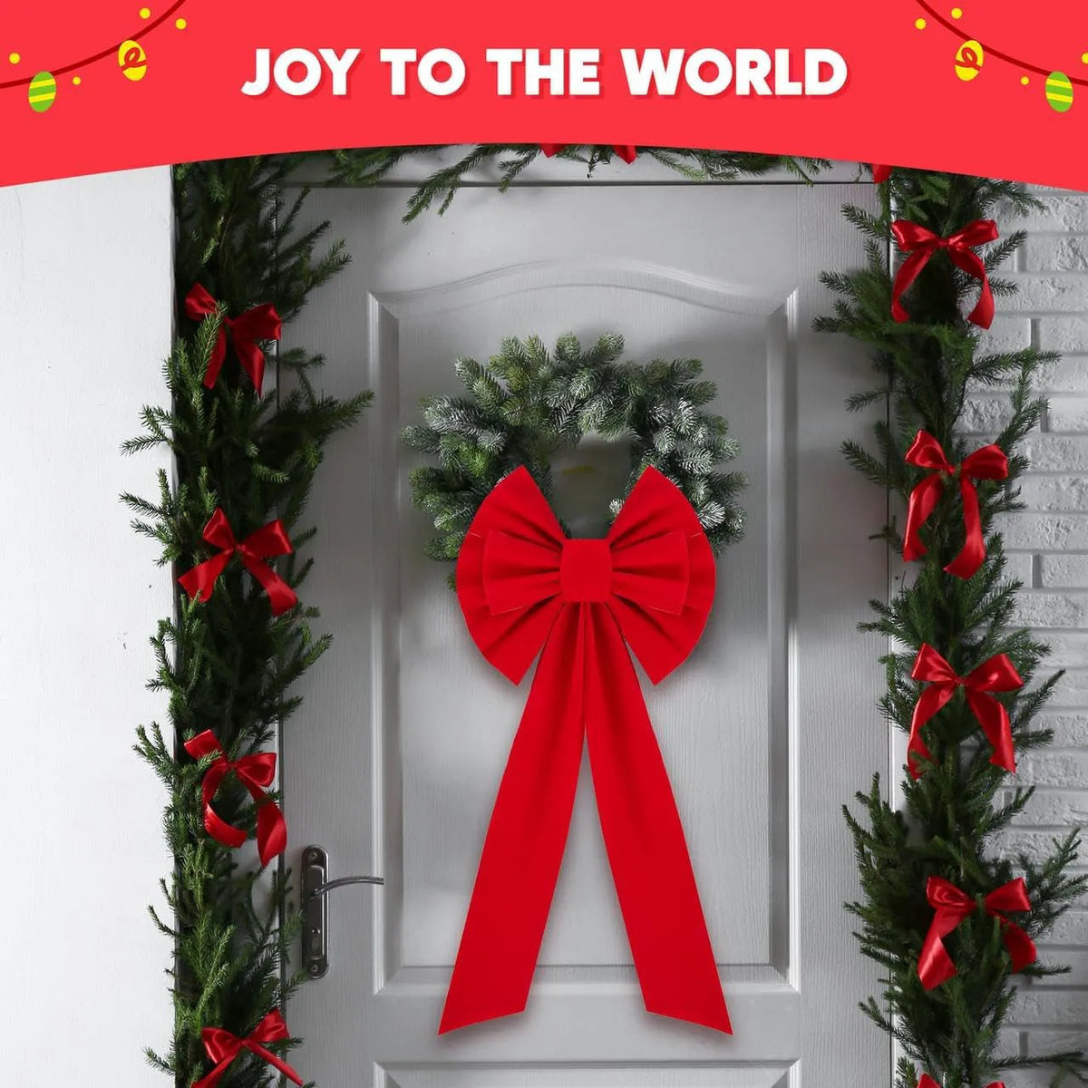 12-Pack Christmas Red Velvet Bows for Wreaths