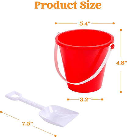 SLOOSH Beach Buckets with Sand Shovels, 12 Sets