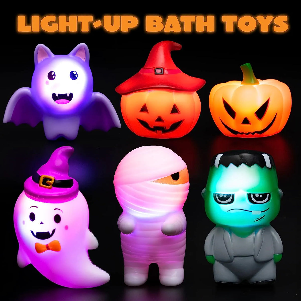 Halloween Light-Up Bath Toys, 6 Pack