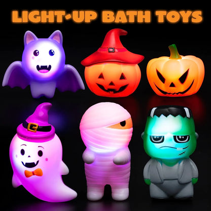 Halloween Light-Up Bath Toys, 6 Pack