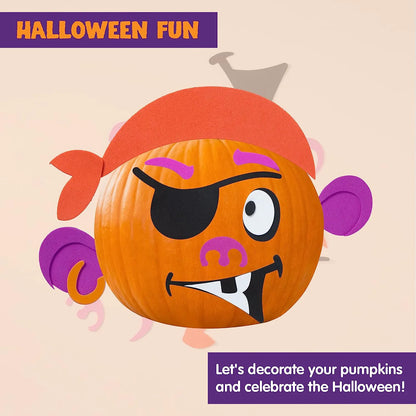 16-Piece Foam Halloween Pumpkin Decorating Craft Kit