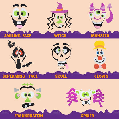 16-Piece Foam Halloween Pumpkin Decorating Craft Kit