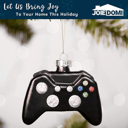 Black and White Christmas Tree Game Controller Ornament