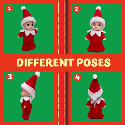 Green, Pink, and Red Tiny Baby Elf Doll for Christmas