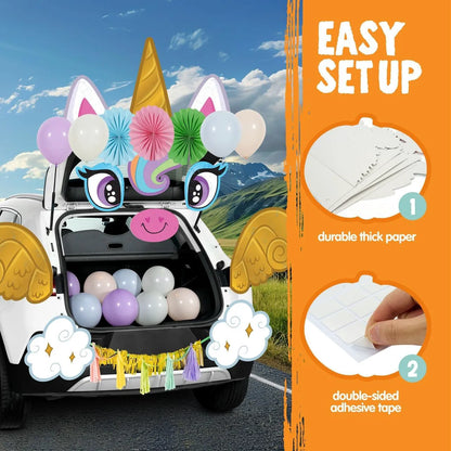 Unicorn Halloween Trunk or Treat Car Decoration Kit