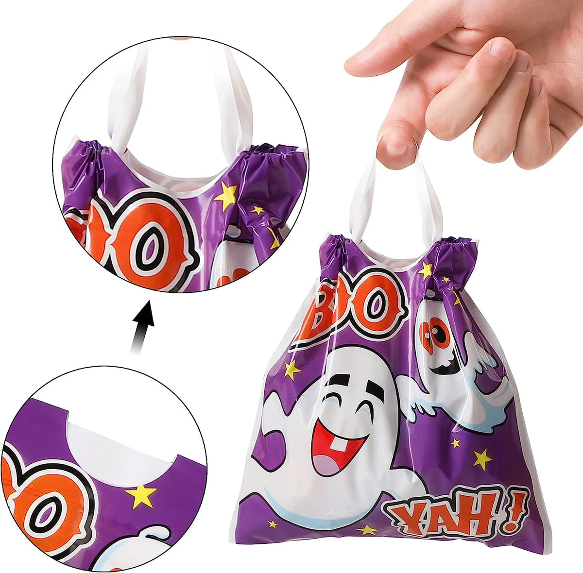 96 Pack Halloween Trick or Treat Drawstring Bags