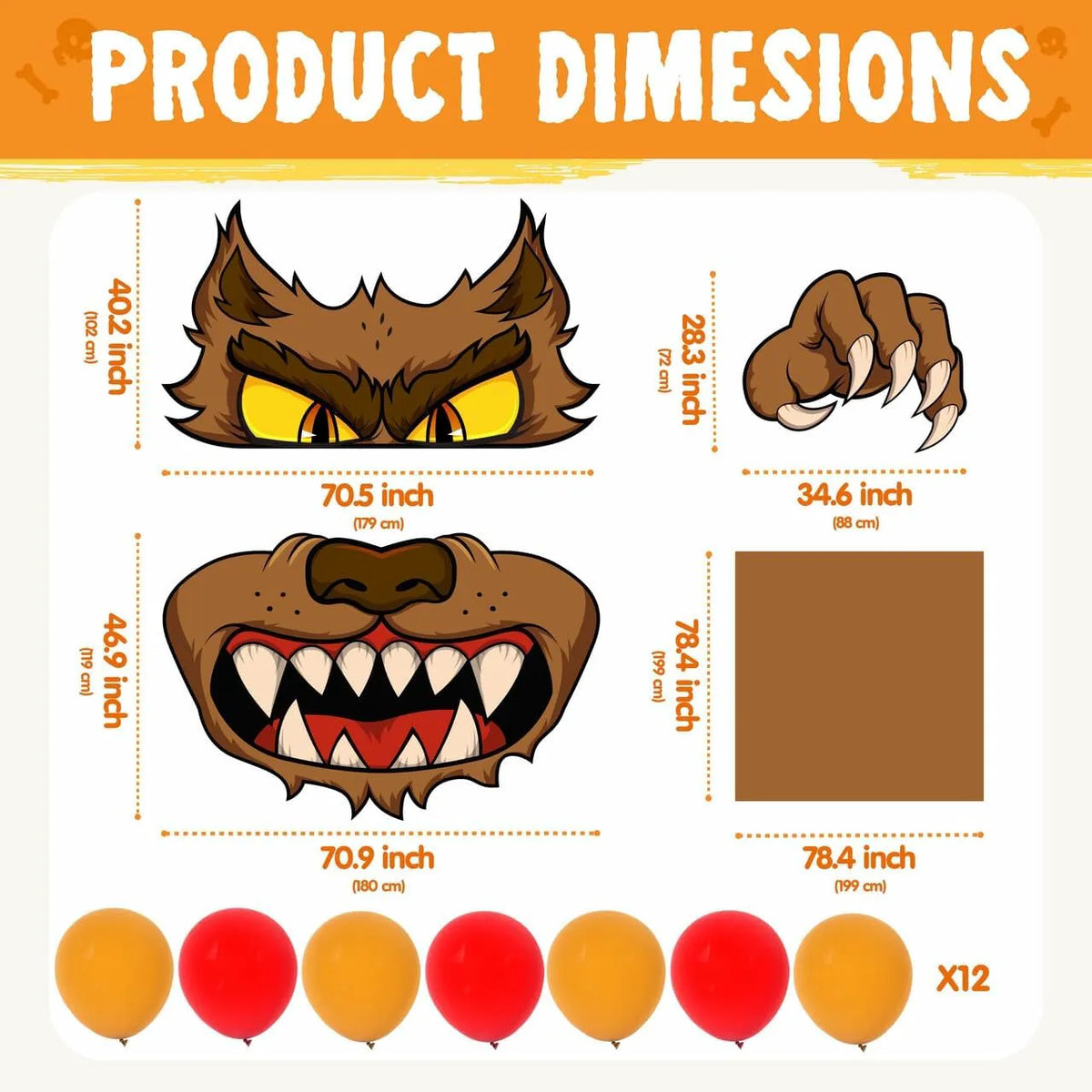 Halloween Werewolf Trunk-or-Treat Car Decoration Kit