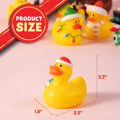 12 Pack Christmas Rubber Ducks