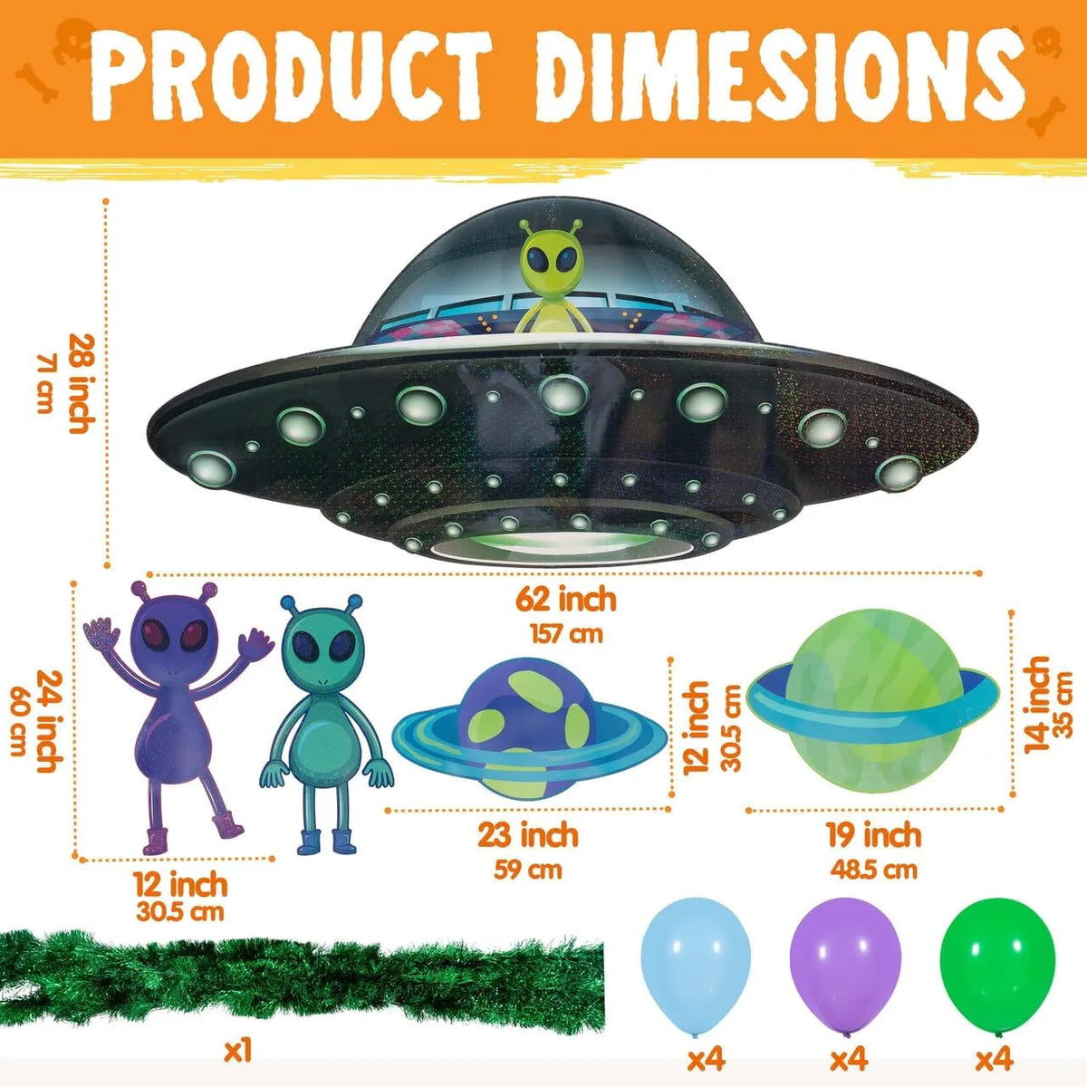 Halloween UFO Aliens Trunk-or-Treat Car Decorations Kit