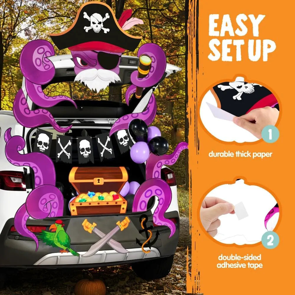 Halloween Pirate Trunk-or-Treat Car Decoration Kit