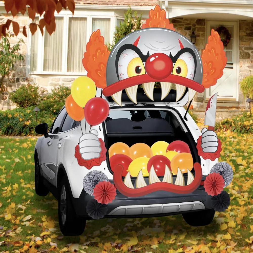 Halloween Trunk or Treat Car Decorations Kit - Clown Car Stickers