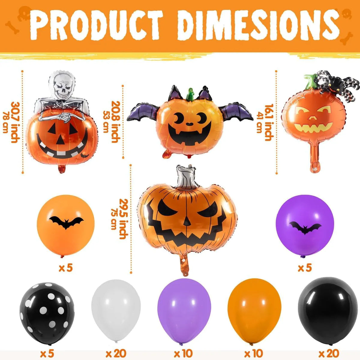 Halloween Trunk-or-Treat Car Decoration Kit with Pumpkins