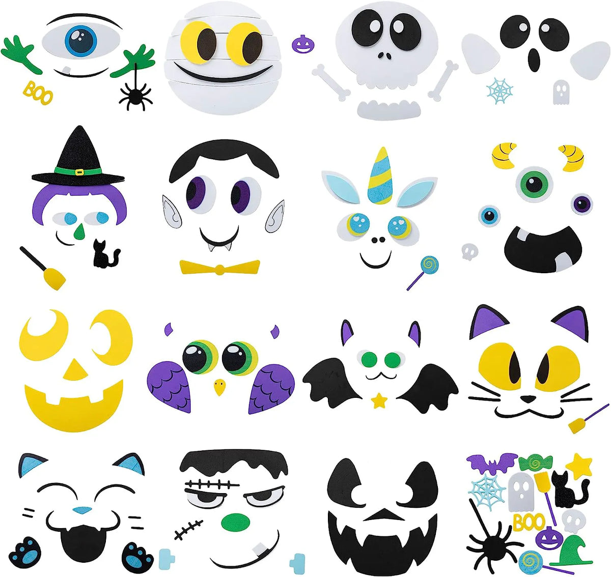 15 Pack Foam Pumpkin Stickers