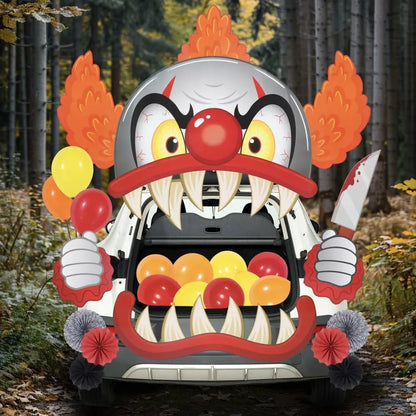 Halloween Trunk or Treat Car Decorations Kit - Clown Car Stickers