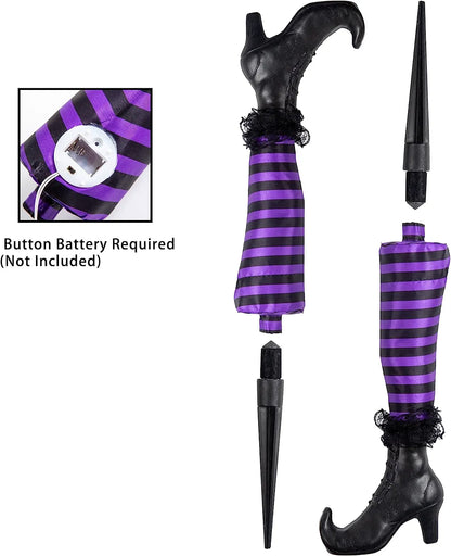 2 Pcs Halloween Light Up Witch Legs, Purple
