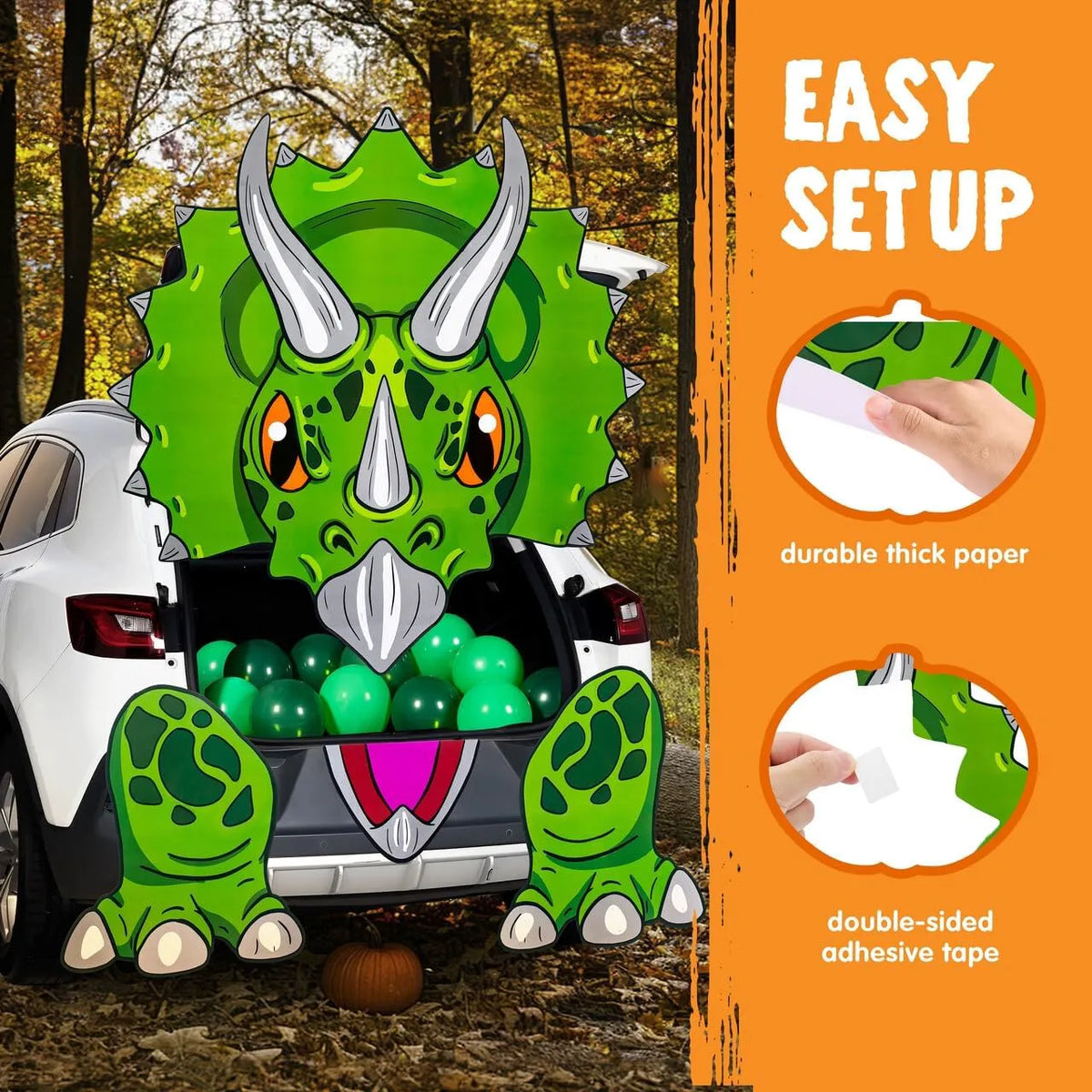 Halloween Dinosaur Trunk-or-Treat Car Decoration Kit