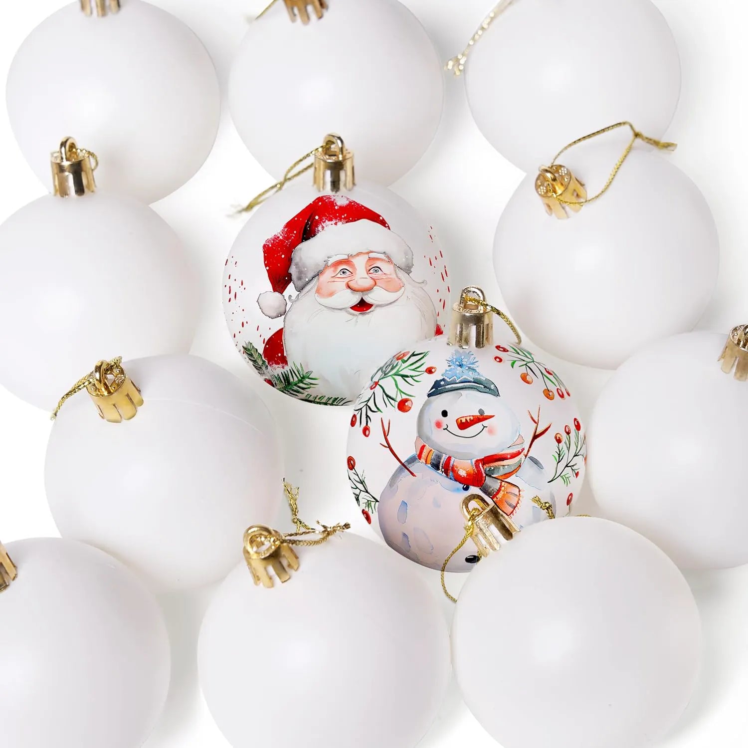 24 Pack White Blank Christmas Ball Ornaments