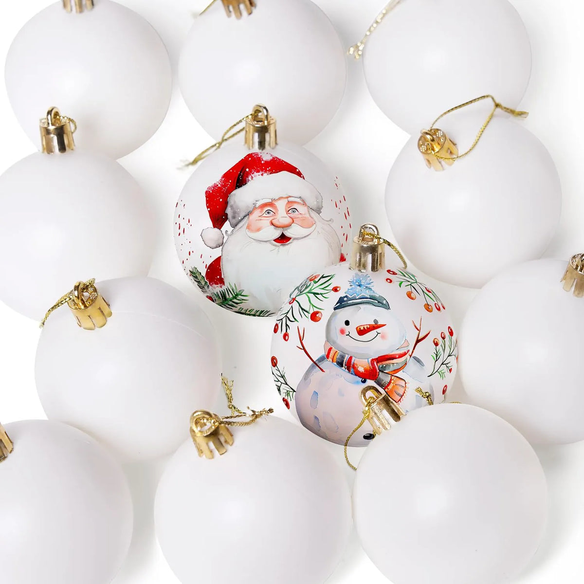24 Pack White Blank Christmas Ball Ornaments