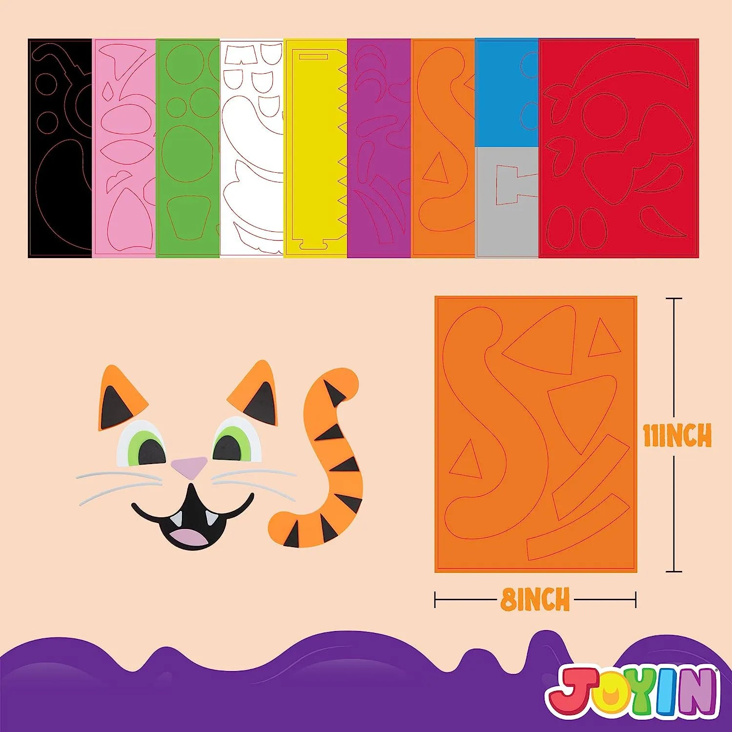 16-Piece Foam Halloween Pumpkin Decorating Craft Kit