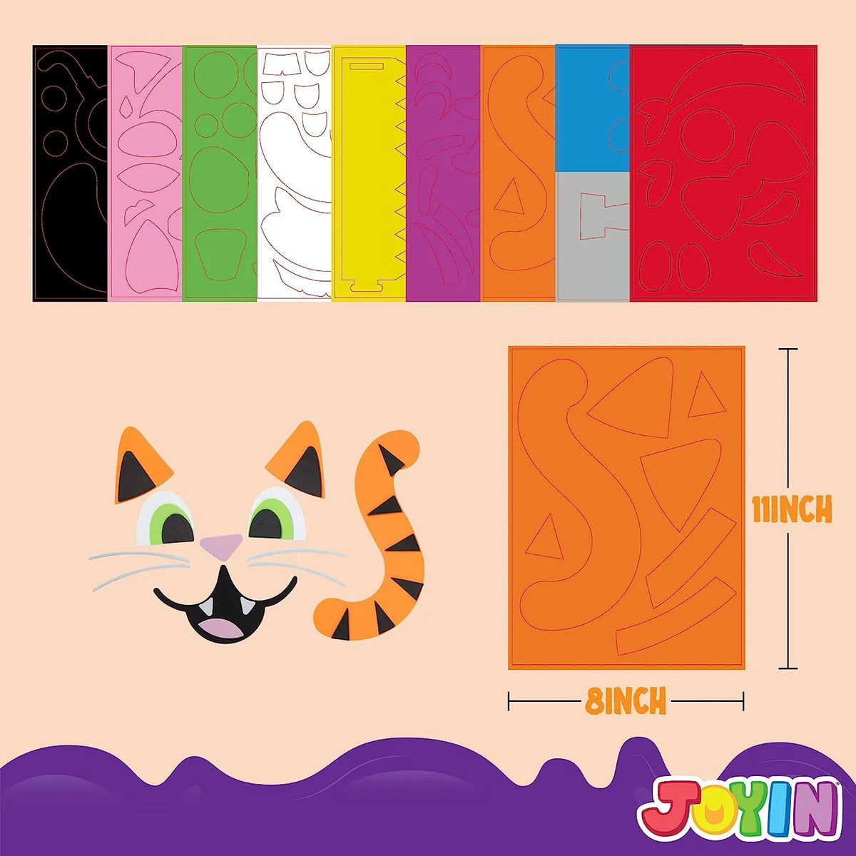 16-Piece Foam Halloween Pumpkin Decorating Craft Kit