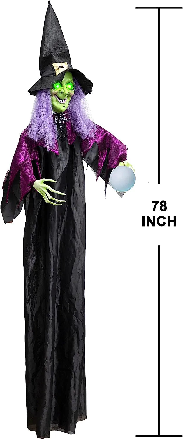 78-Inch Halloween Hanging Witch with Magic Ball