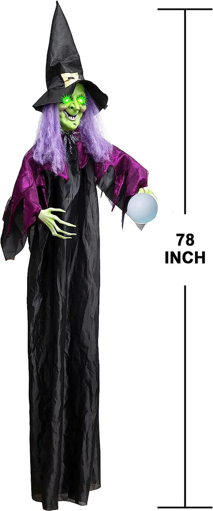 78-Inch Halloween Hanging Witch with Magic Ball