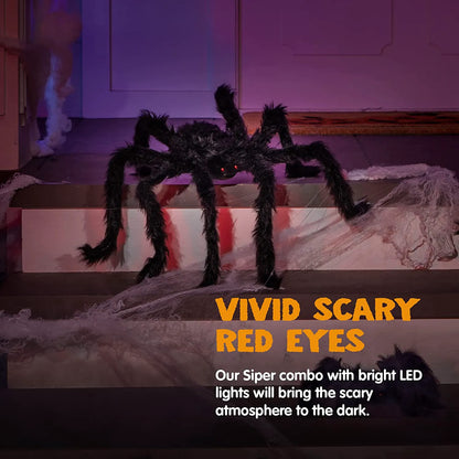 6-Pack Halloween Black Spider Set
