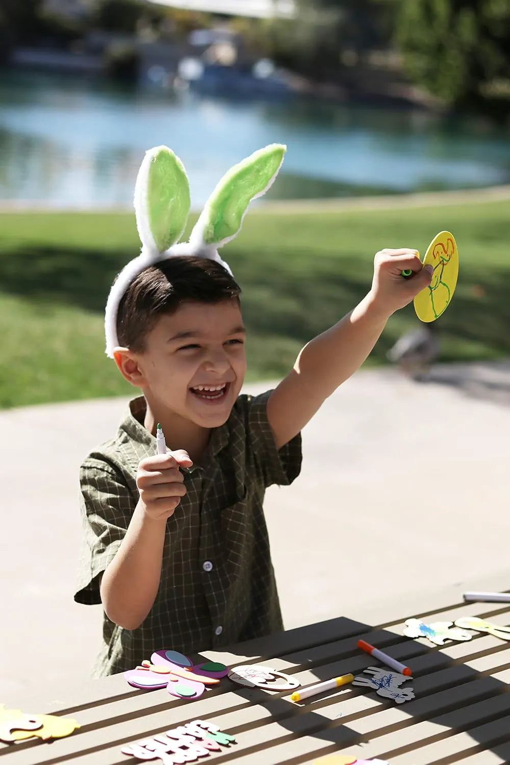 JOYIN Easter DIY Foam Magnet Set - 24 Pack for Egg Hunt Basket Stuffers & Art Activities