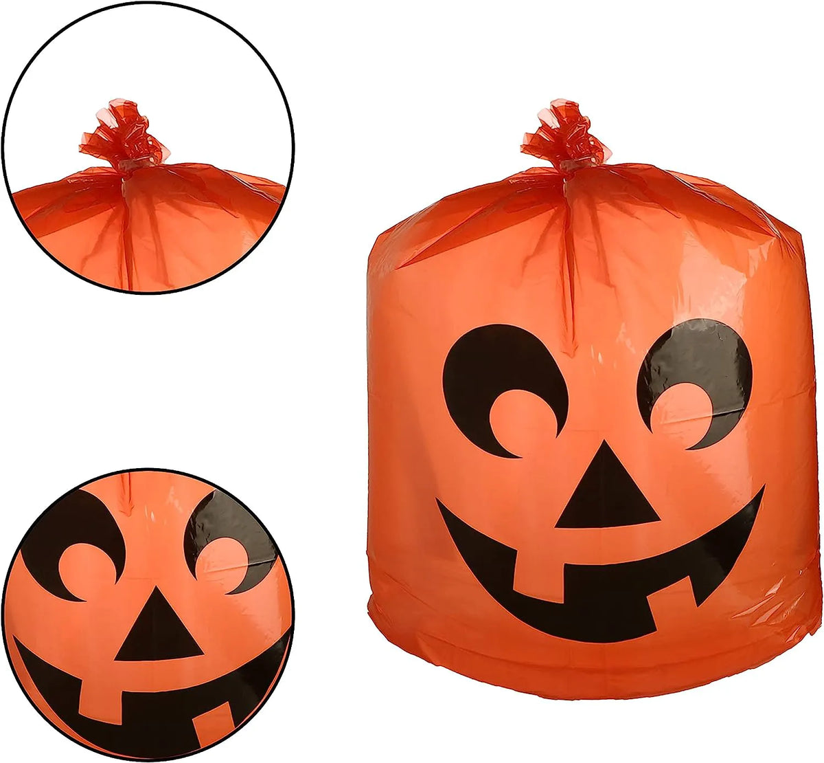 Halloween Plastic Lawn Leaf Bags, 6 Pack