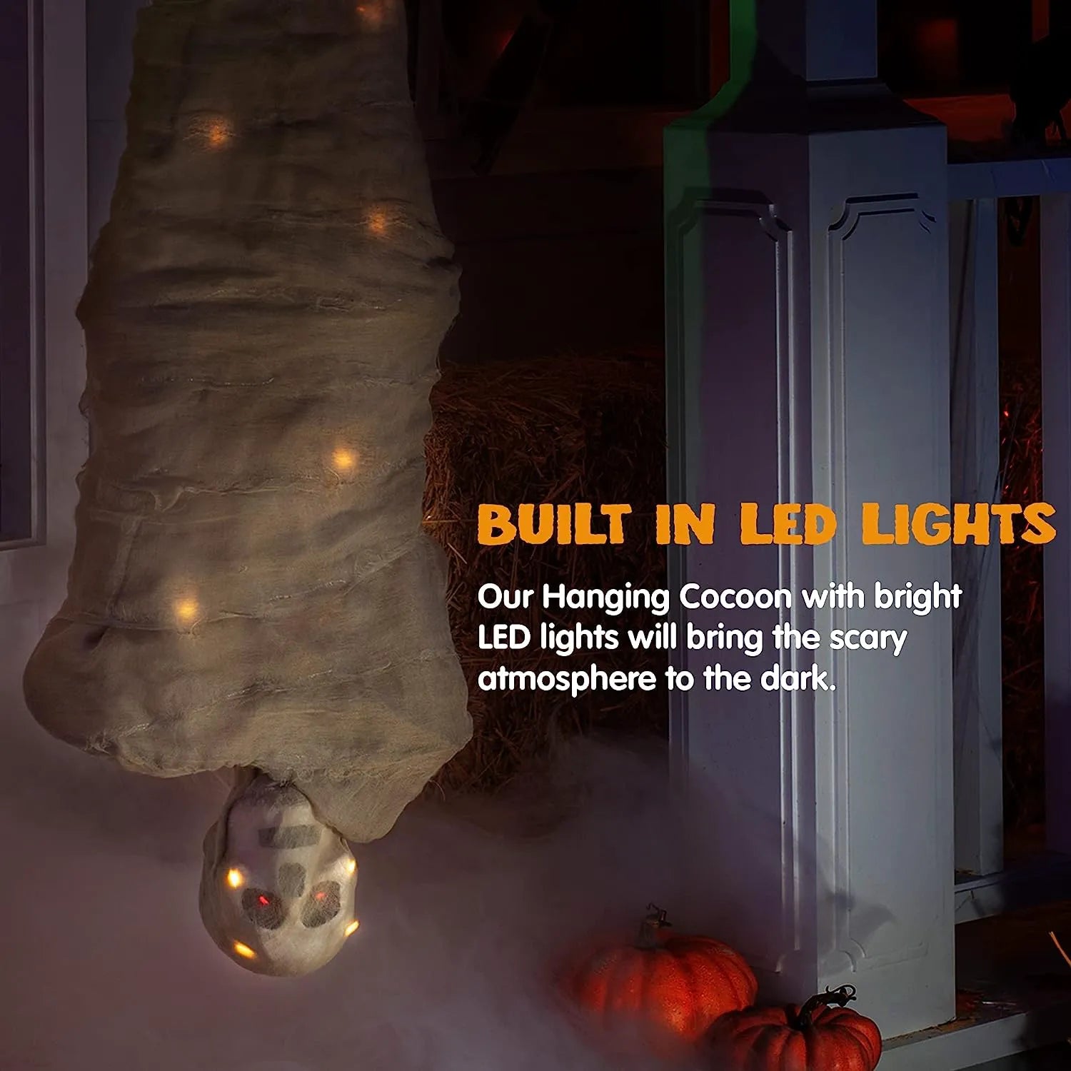 65-Inch Halloween Animated Hanging Cocoon Decoration
