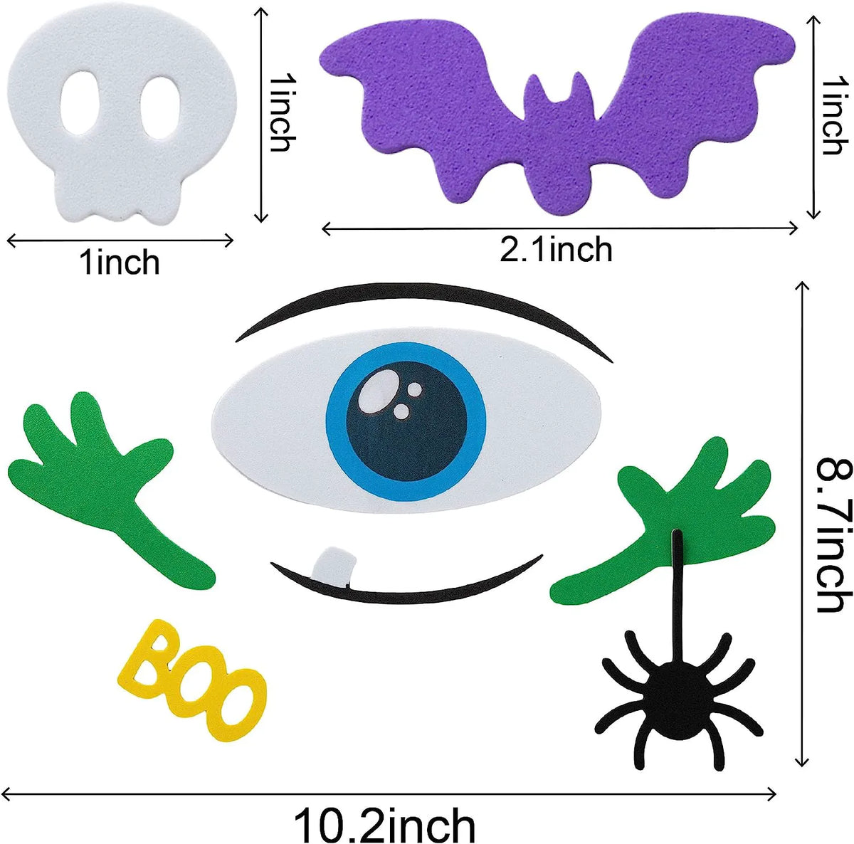 15 Pack Foam Pumpkin Stickers